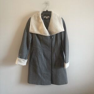 DKNY women’s coat, grey coat, winter coat